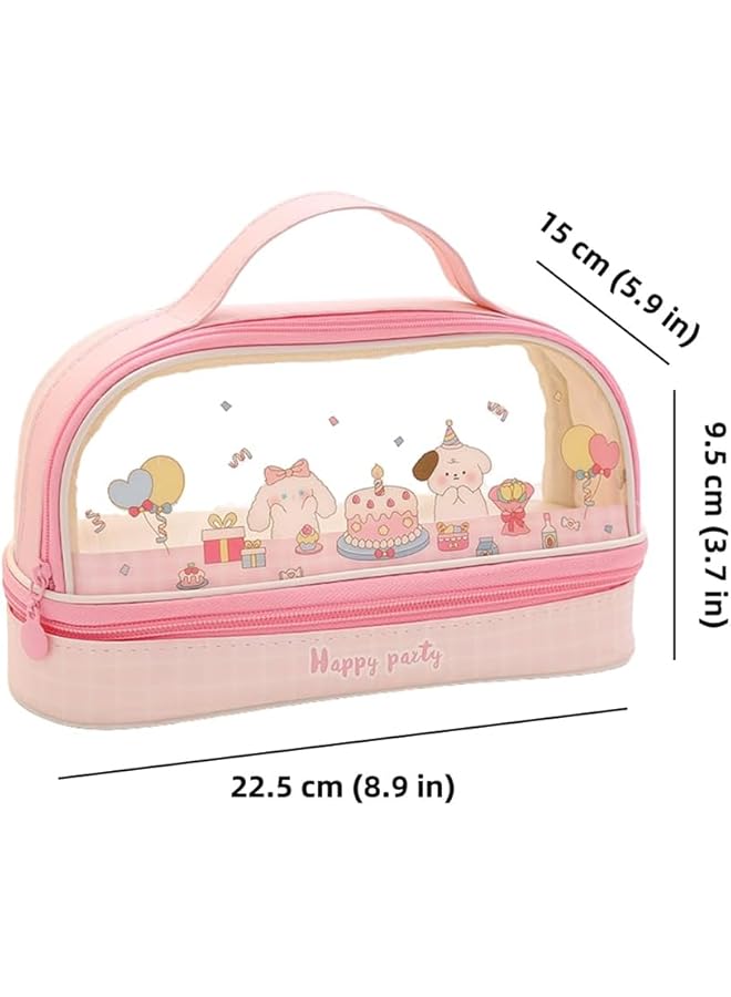 بوليفياز حافظة أقلام، حافظة أقلام كبيرة، حافظة أقلام وردية، حافظة أقلام مدرسية، حقيبة أقلام للبنات مناسبة للبنات لاستخدامها في المدرسة - Image 5