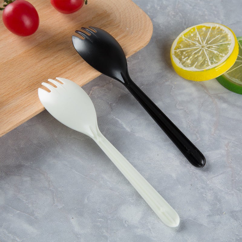 general 100 Pcs Disposable Plastic Spoons Forks Colorful Cake Dessert Cutlery Individually Packaged - Image 3
