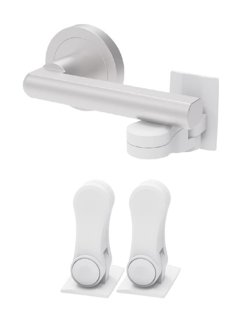 Oasisgalore Child Proof Door Lever Lock - Door Handle Lock - No Drilling Child Safety Door Handle Locks (2 Pack)  - Image 1