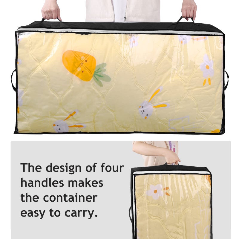Budding Joy 90L Under Bed Storage Containers, Closet Organizers and Storage Bins, Foldable Underbed Storage Bags for Blankets, Towels, Comforter, Sweaters, Pillows, Linen Sheets, Wrapping Paperï¼ŒBlack - Image 3