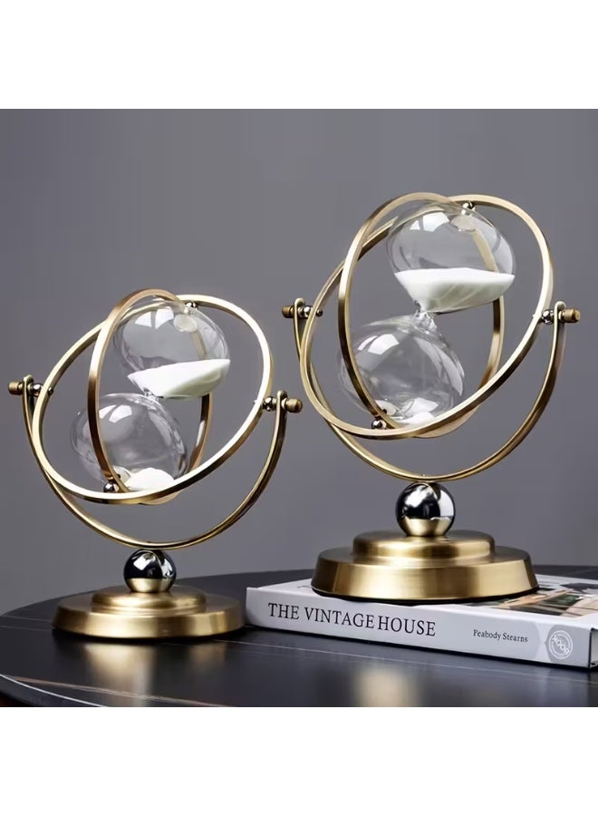 إيروريكس مؤقت رملي لمدة 30 دقيقة بتصميم عتيق – ساعة رملية دوارة 720° مصنوعة من المعدن والزجاج، مثالية للمكتب وديكور الطاولة والمنزل والديكور في حفلات الزفاف وكهدية لأعياد الميلاد وعيد الحب والكريسماس - Image 4