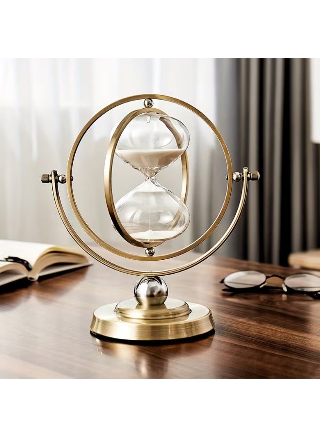 إيروريكس مؤقت رملي لمدة 30 دقيقة بتصميم عتيق – ساعة رملية دوارة 720° مصنوعة من المعدن والزجاج، مثالية للمكتب وديكور الطاولة والمنزل والديكور في حفلات الزفاف وكهدية لأعياد الميلاد وعيد الحب والكريسماس - Image 3