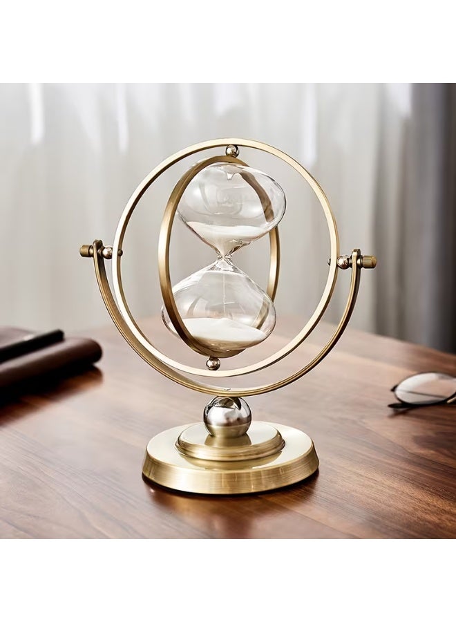 إيروريكس مؤقت رملي لمدة 30 دقيقة بتصميم عتيق – ساعة رملية دوارة 720° مصنوعة من المعدن والزجاج، مثالية للمكتب وديكور الطاولة والمنزل والديكور في حفلات الزفاف وكهدية لأعياد الميلاد وعيد الحب والكريسماس - Image 1