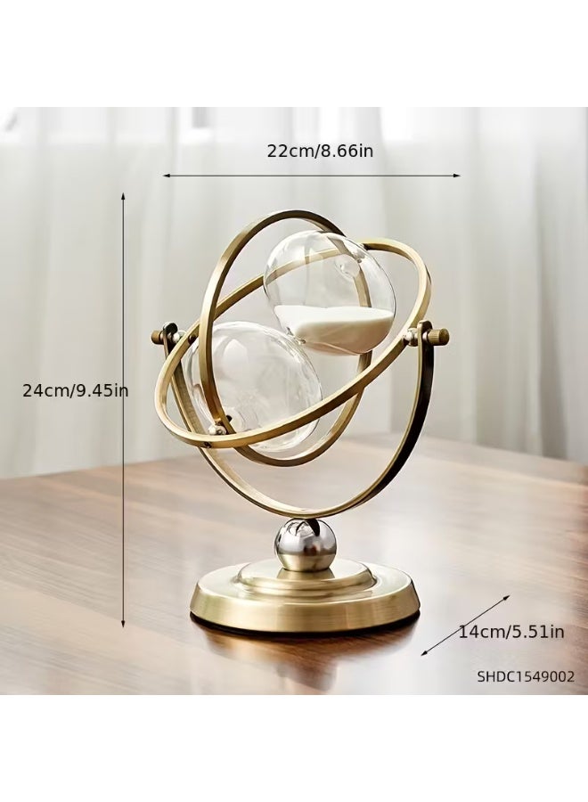 إيروريكس مؤقت رملي لمدة 30 دقيقة بتصميم عتيق – ساعة رملية دوارة 720° مصنوعة من المعدن والزجاج، مثالية للمكتب وديكور الطاولة والمنزل والديكور في حفلات الزفاف وكهدية لأعياد الميلاد وعيد الحب والكريسماس - Image 2