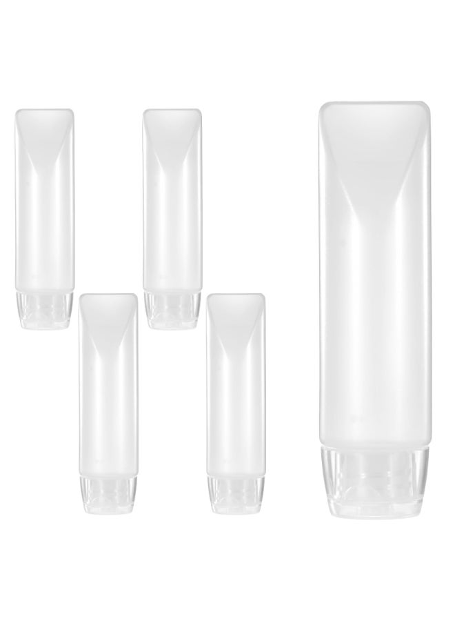 Piriuuo 5 Pcs 1 oz Refillable Toothpaste Tubes Empty Travel Bottles Reusable Mini Lotion Bottles Makeup Containers Travel Dispensers - Image 2