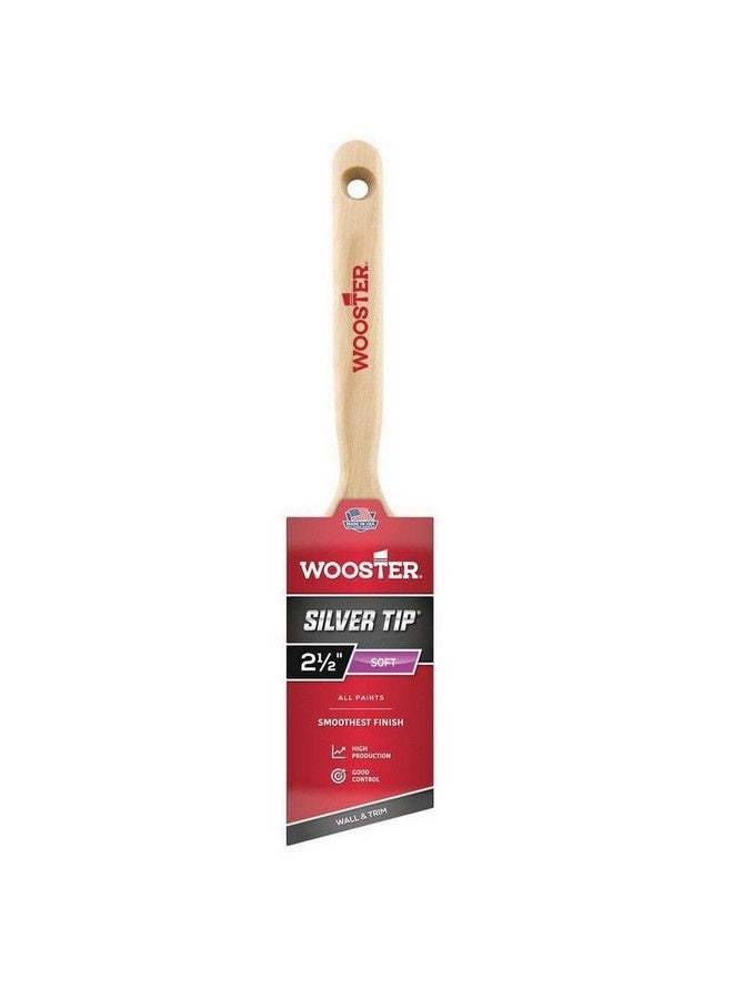 Wooster Silvertip Smoothest Finish Soft Angle Wall Paint Brush Beige and Silver 2.5 Inch 0052210024 - Image 1