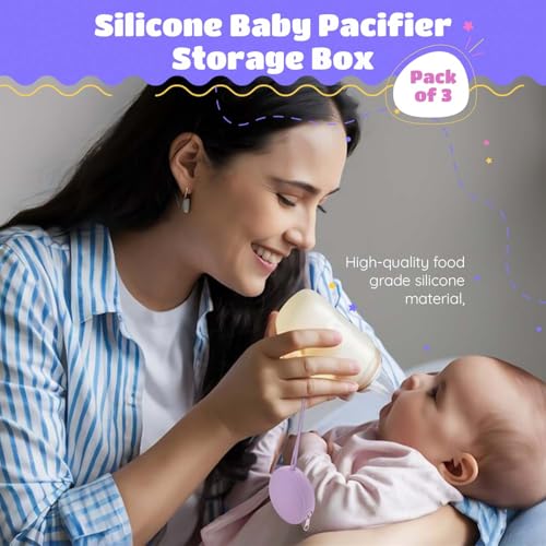 Homeaura Silicone Baby Pacifier Holder Case with Handstrap – BPA-Free Round Pacifier Storage Pouch for Newborns | Portable Waterproof Organizer for Diaper Bag, Travel & Stroller - Image 2