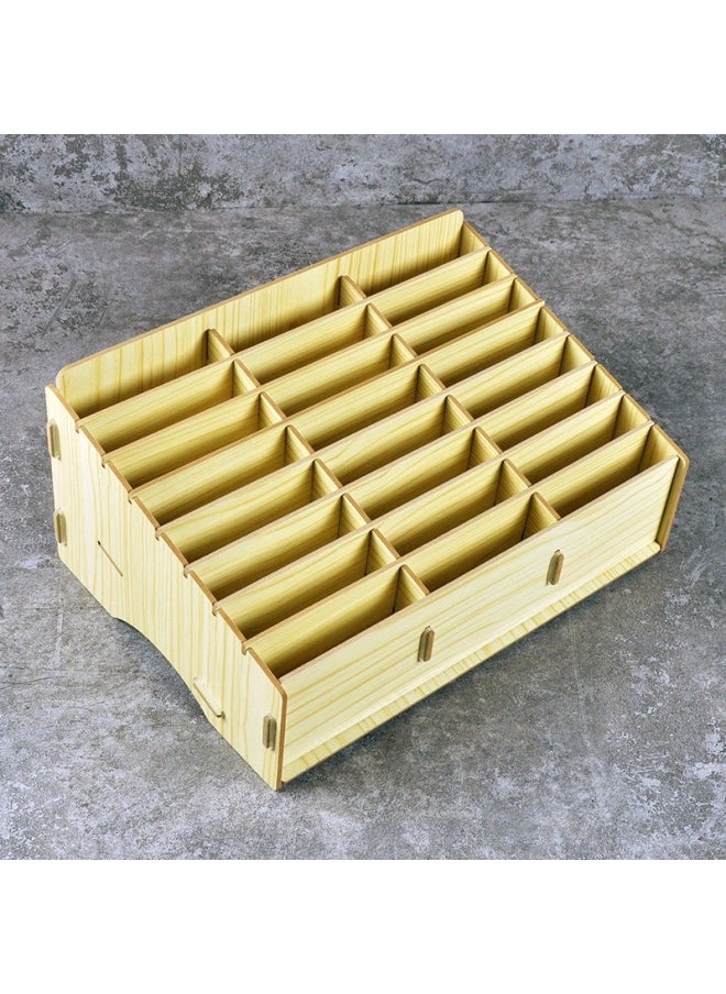 Generic - Collection Card Star Card Bao Ke Meng Storage Box Card PSA Rating Card BGS Storage Display Storage Card Brick Bracket-Specifications:ZJ003 Light Wood Color 24 Card Position - Image 1