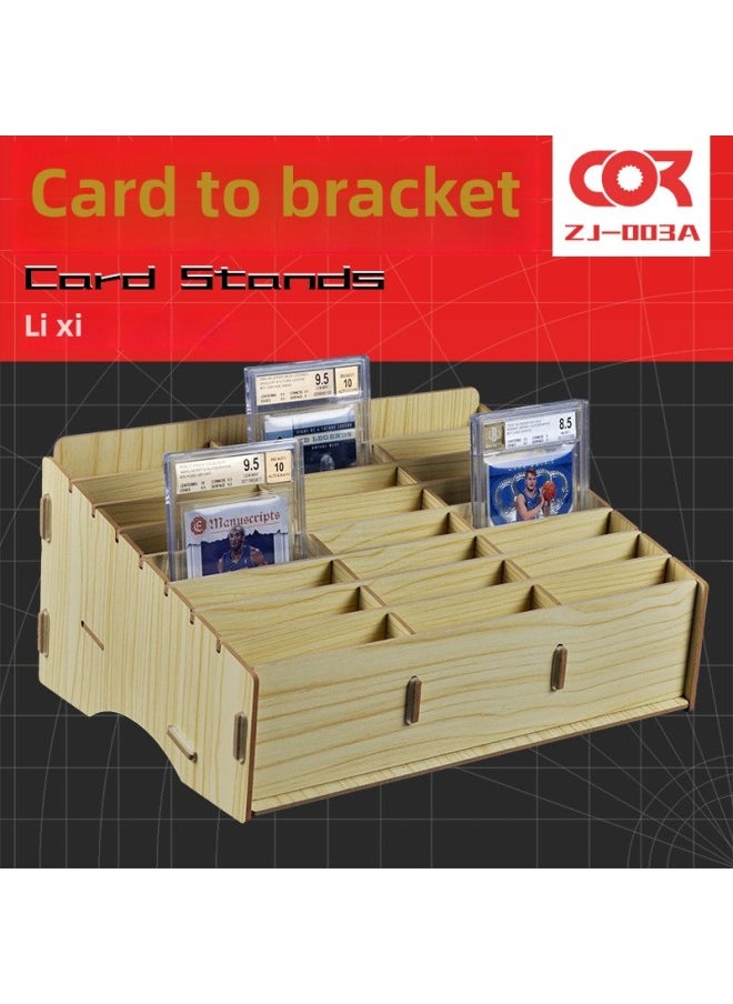 Generic - Collection Card Star Card Bao Ke Meng Storage Box Card PSA Rating Card BGS Storage Display Storage Card Brick Bracket-Specifications:ZJ003 Light Wood Color 24 Card Position - Image 1