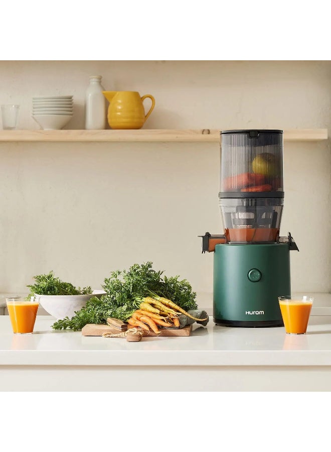 Hurom Cold Press Slow Juicer, Self-Feeding Hopper, Large Opening for Whole Fruits & Vegetables, Titanium Auger Extractor, Quiet 200W Motor, BPA-Free Compact Masticating Juicer, Deep Green - H320N - Image 2