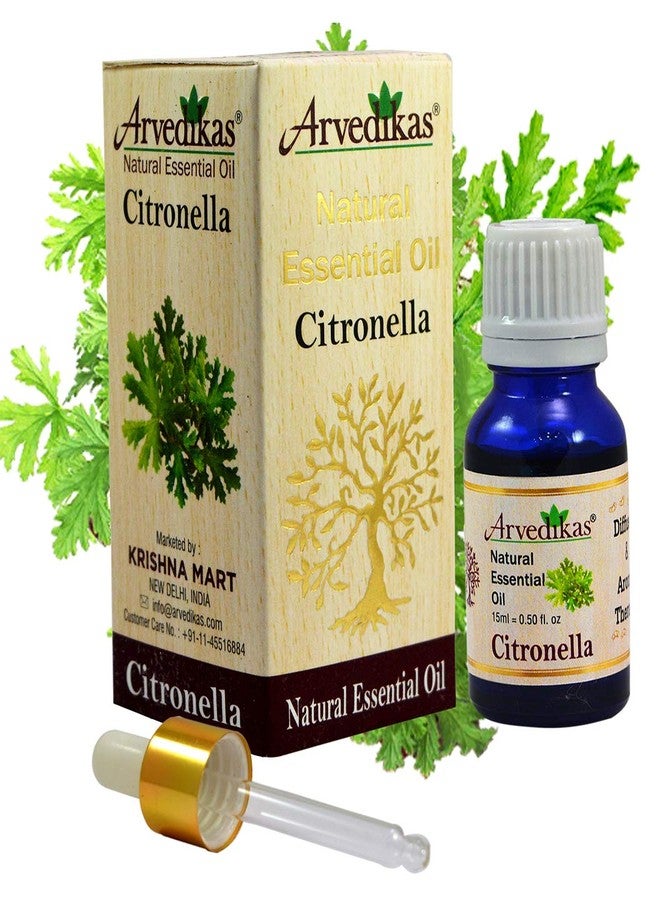 Arvedikas Natural Citronella Oil 15ml 100% pure undiluted aromatherapy bath & body oil for skin & hair care - Image 3