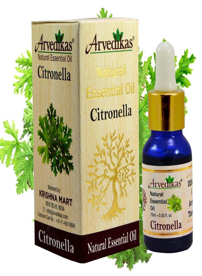 Arvedikas Natural Citronella Oil 15ml 100% pure undiluted aromatherapy bath & body oil for skin & hair care - Image 2