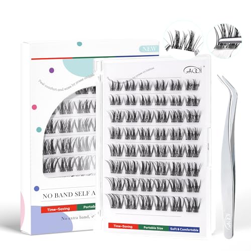 GAQQI Self Adhesive Eyelashes Clusters, No Glue Lash Clusters 10-16mm Dense & Volume Spiky Cluster Lashes, No Band Press On Lashes, More Comfortable & Stronger Hold (Twin） - Image 1