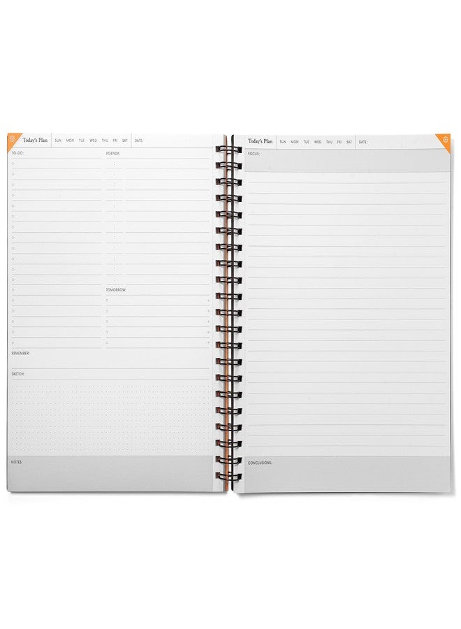 Notsu Undated Daily Planner Notebook | Minimalist Productivity Planner with To Do List, Agenda, Dot Grid, Lined, Notes sections. 160 Pages, Thick Paper 120 gsm, 8.5 x 11 inches, Black - Image 3