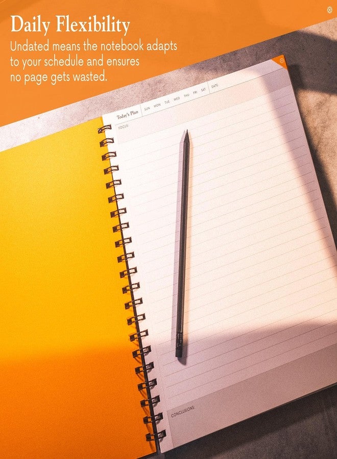 Notsu Undated Daily Planner Notebook | Minimalist Productivity Planner with To Do List, Agenda, Dot Grid, Lined, Notes sections. 160 Pages, Thick Paper 120 gsm, 8.5 x 11 inches, Black - Image 2