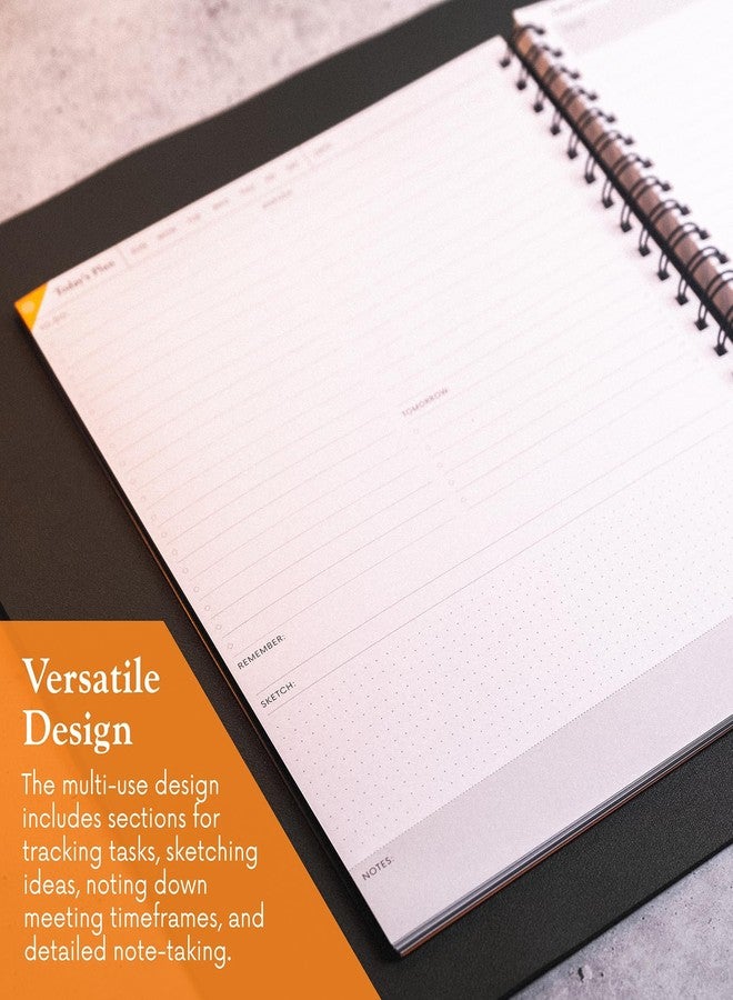 Notsu Undated Daily Planner Notebook | Minimalist Productivity Planner with To Do List, Agenda, Dot Grid, Lined, Notes sections. 160 Pages, Thick Paper 120 gsm, 8.5 x 11 inches, Black - Image 4