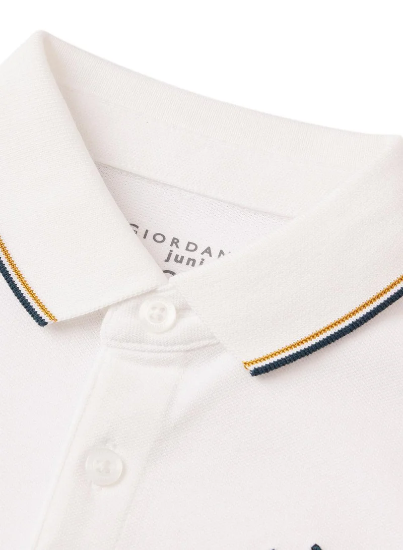 GIORDANO Kids' Napoleon Polo: Classic Piqué, Bold Embroidery, All-Day Comfort
