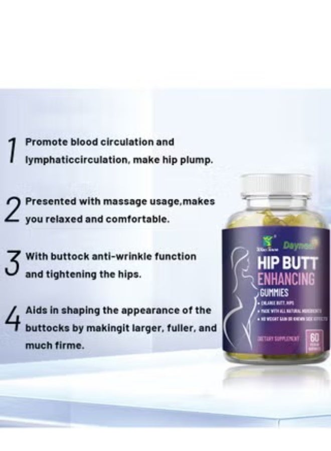 Daynee Hip Booster gummies, Natural Buttock Enlargement, Firming And Plump Hips Enhancement gummies, Buttocks Lifting Pills For Women,Dietary Supplement 60 gummies - Image 4