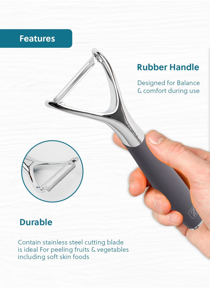 ZYMTA Vegetable Peeler Stainless Steel Y -Shaped Apple Carrot Cucumber Potato Peeler Premium Peelers for Kitchen, Veggie Fruit Peeler, Ultra Sharp Rotary Blade, Heavy Duty Ergonomic Handle  - Image 4