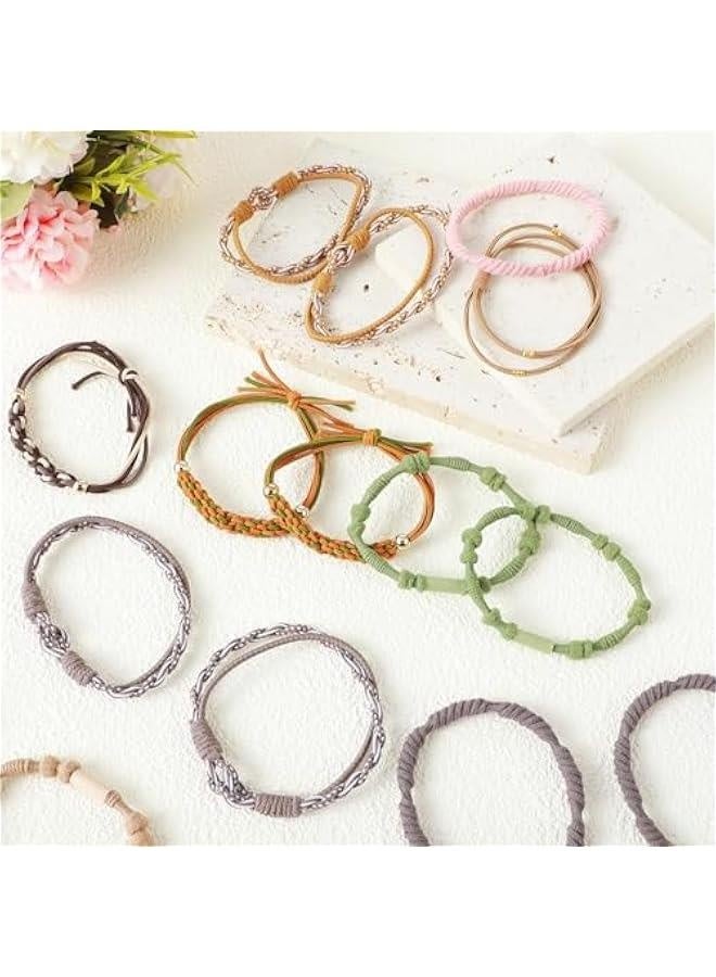 20PCS Boho Hair Ties Bracelets, No Damage Elastic Hair Tie Cute Ponytail Holders for Women Girls Thick Thin Long Curly Hair - Image 5
