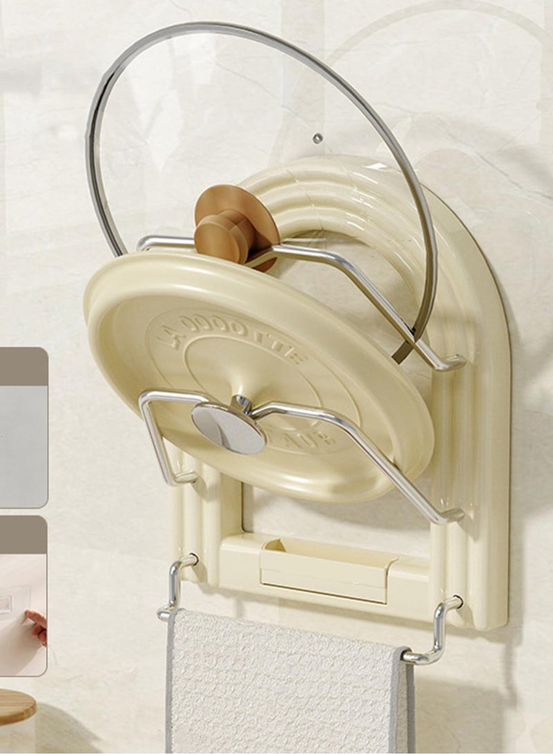 KASTWAVE Pot Lid Holder Wall Mount Pot Lid Organizer Rack Pot Lid Storage Organizer, Takes Most Sizes of Lids from Pans, Casseroles etc (Towel Rack Type) - Image 4