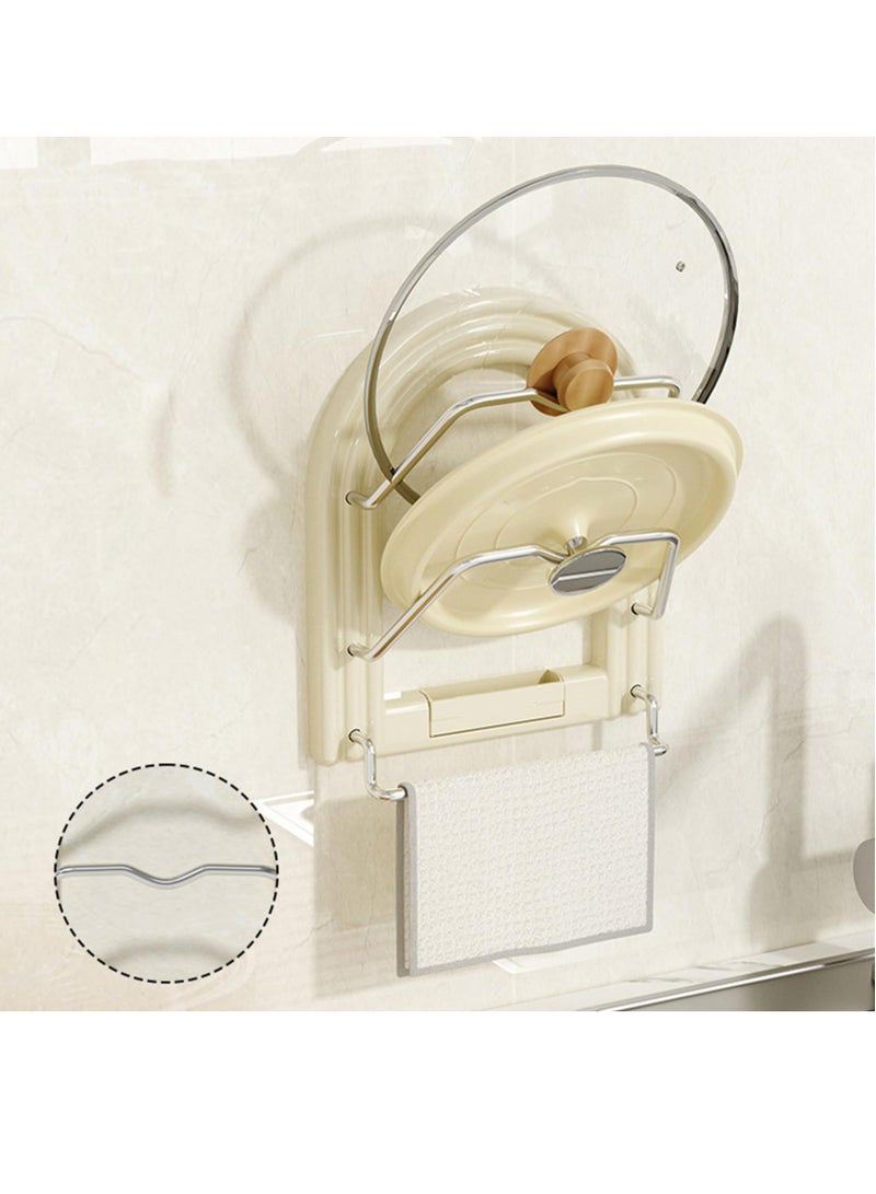 KASTWAVE Pot Lid Holder Wall Mount Pot Lid Organizer Rack Pot Lid Storage Organizer, Takes Most Sizes of Lids from Pans, Casseroles etc (Towel Rack Type) - Image 5