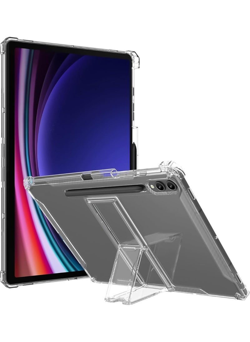 جراب شفاف لجهاز سامسونج جالاكسي تاب إس 8 بلس 2022 / إس 7 إف إي 2021 / إس 7 بلس 2020 مقاس 12.4 بوصة، مقاوم للصدمات، نحيف وخفيف الوزن، مقاوم للاصفرار، مزود بغطاء مسند وحامل قلم - شفاف - Image 1
