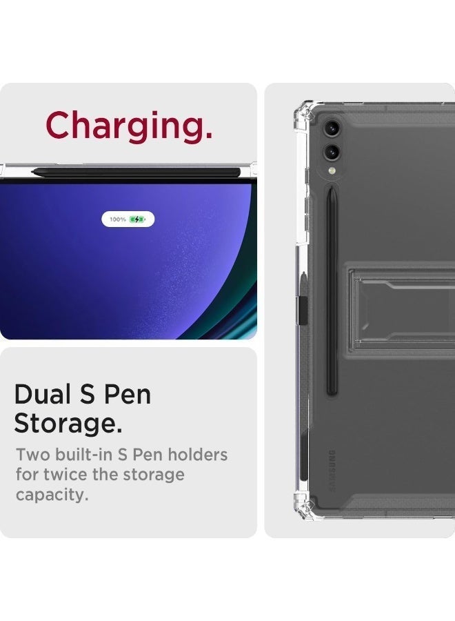 جراب شفاف لجهاز سامسونج جالاكسي تاب إس 8 بلس 2022 / إس 7 إف إي 2021 / إس 7 بلس 2020 مقاس 12.4 بوصة، مقاوم للصدمات، نحيف وخفيف الوزن، مقاوم للاصفرار، مزود بغطاء مسند وحامل قلم - شفاف - Image 4