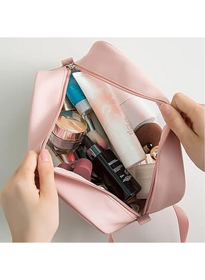 Keetly Premium Makeup Pouches Set for Women | Waterproof & Spacious Cosmetic Bags for Girls | Toiletry Storage Wash Bag | Travel Organizer for Bath Accessories & Grooming Kit (Pink) - Image 5