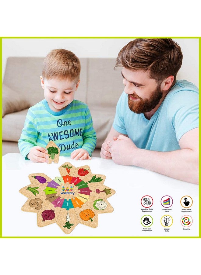 Webby Vegetables - Star Jigsaw Puzzle, Montessori Early Educational Pre School Puzzle Toy for 2+ Years Kid (25 Pcs) - Image 4