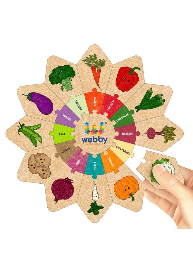 Webby Vegetables - Star Jigsaw Puzzle, Montessori Early Educational Pre School Puzzle Toy for 2+ Years Kid (25 Pcs) - Image 3