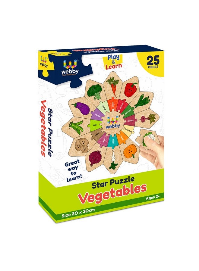 Webby Vegetables - Star Jigsaw Puzzle, Montessori Early Educational Pre School Puzzle Toy for 2+ Years Kid (25 Pcs) - Image 1
