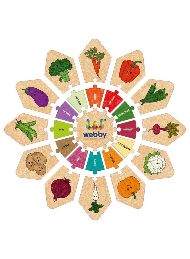 Webby Vegetables - Star Jigsaw Puzzle, Montessori Early Educational Pre School Puzzle Toy for 2+ Years Kid (25 Pcs) - Image 2