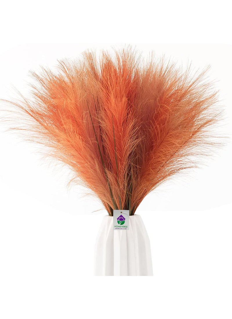 HOMEVERSE Artificial Pampas Grass 45 cm Tall 5 Steams Maroon Color Fluffy Pompas Decor for Home Office Boho DecorFarmhouse Home Wedding Decor Faux Pampas Grass Set of 3 