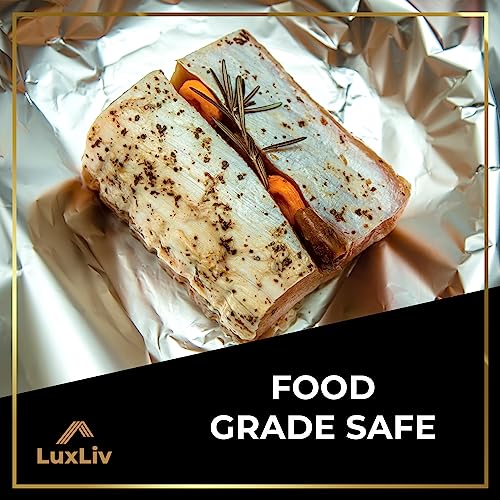 LuxLiv Extra Wide Aluminum Foil Roll Heavy Duty – 18in x 131ft Length 20 Micron thick,193 sq ft – Commercial Grade & Extra Thick, for grilling home cooking Food Service Industry LuxLiv® - Image 3