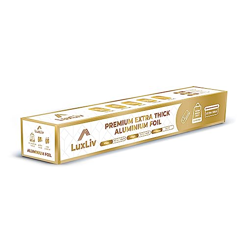 LuxLiv Extra Wide Aluminum Foil Roll Heavy Duty – 18in x 131ft Length 20 Micron thick,193 sq ft – Commercial Grade & Extra Thick, for grilling home cooking Food Service Industry LuxLiv® - Image 1