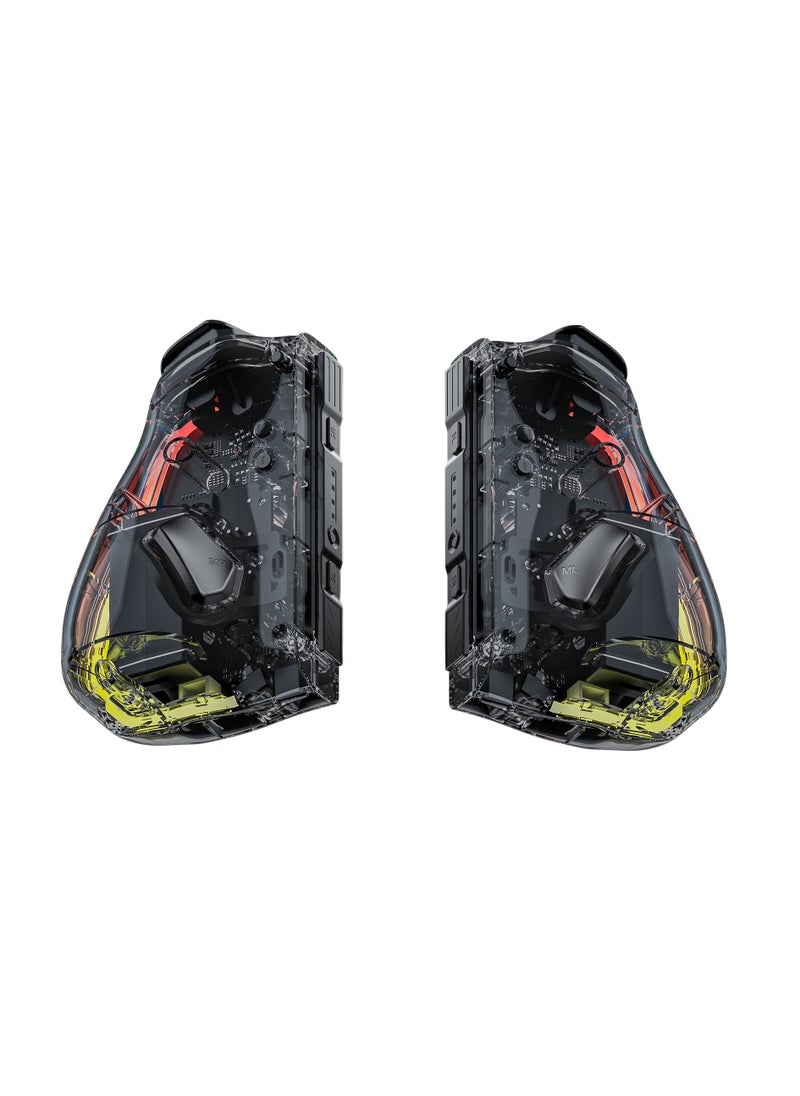 LinYuvo KS40 Transparent Style Wireless Joy-pad with 8 Color LED for Switch/NS OLED,Turbo Function Controller Joystick for Lite(Transparent Black)  - Image 5