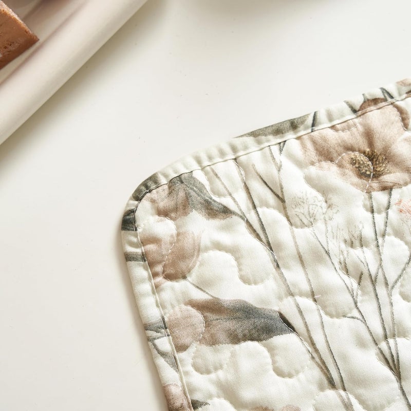 DaDa Bedding DaDalogy Enchanted Meadow Placemats  Set of 4 Floral Elegance in Beige Rose and Soft Green Premium Soft Microfiber Victoria Garden Perfect for Any Meal 13x19 Inches - Image 5