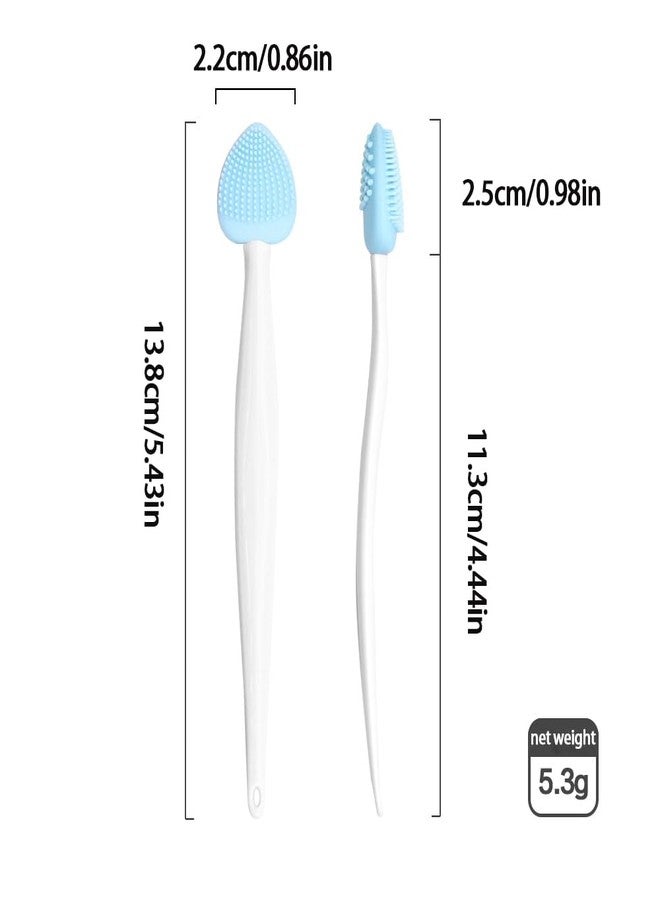 SHENIAFC 4pcs Silicone Lip Scrub Brush, Double-Sided Lip Exfoliator for Women & Men, Lip Cleaning Tool for Dead Skin Removal, Mini Portable Lip Scrubber for Smoother Lips, Pink, Green, Red & White - Image 2