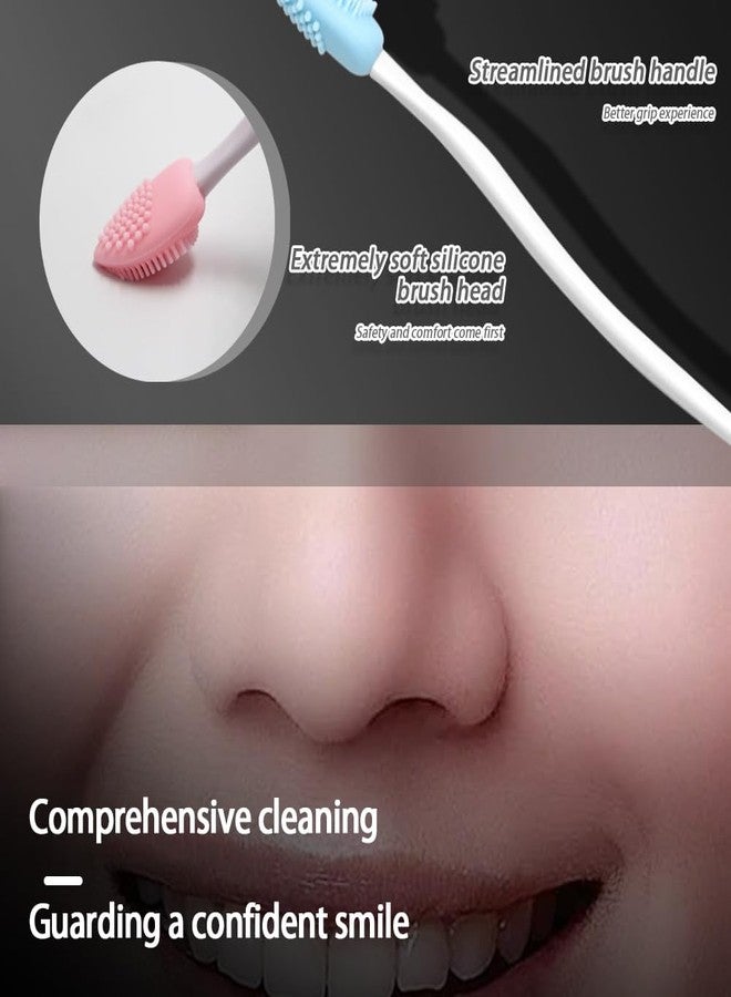 SHENIAFC 4pcs Silicone Lip Scrub Brush, Double-Sided Lip Exfoliator for Women & Men, Lip Cleaning Tool for Dead Skin Removal, Mini Portable Lip Scrubber for Smoother Lips, Pink, Green, Red & White - Image 5