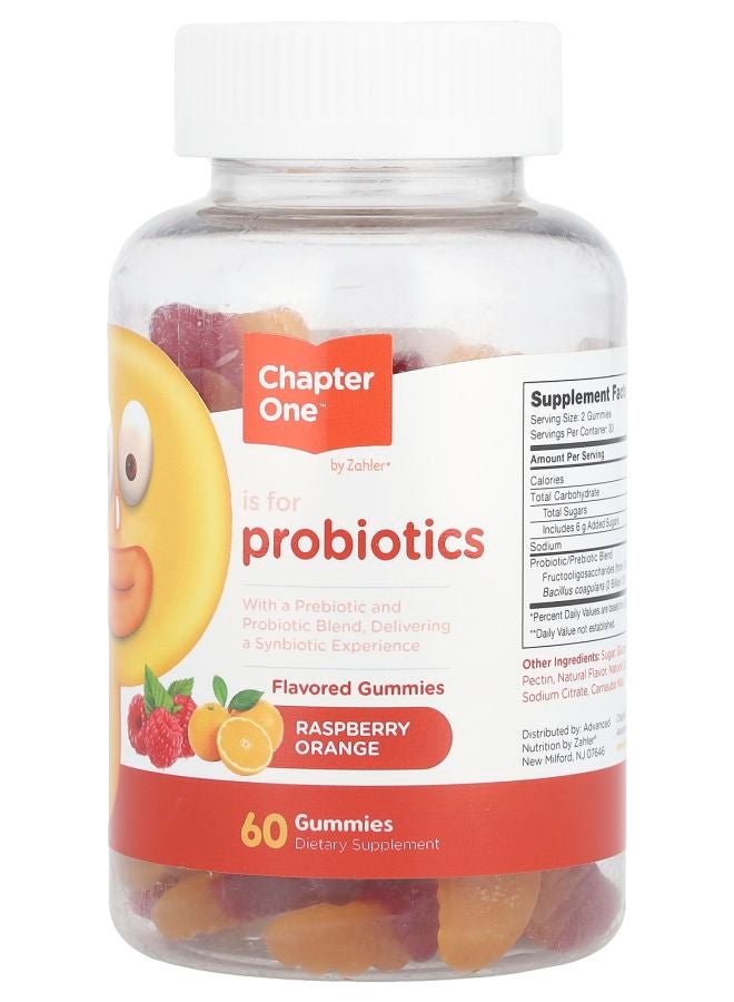 Chapter One Probiotic Gummies Raspberry Orange 60 Gummies (500 mg per Gummy) - Image 2