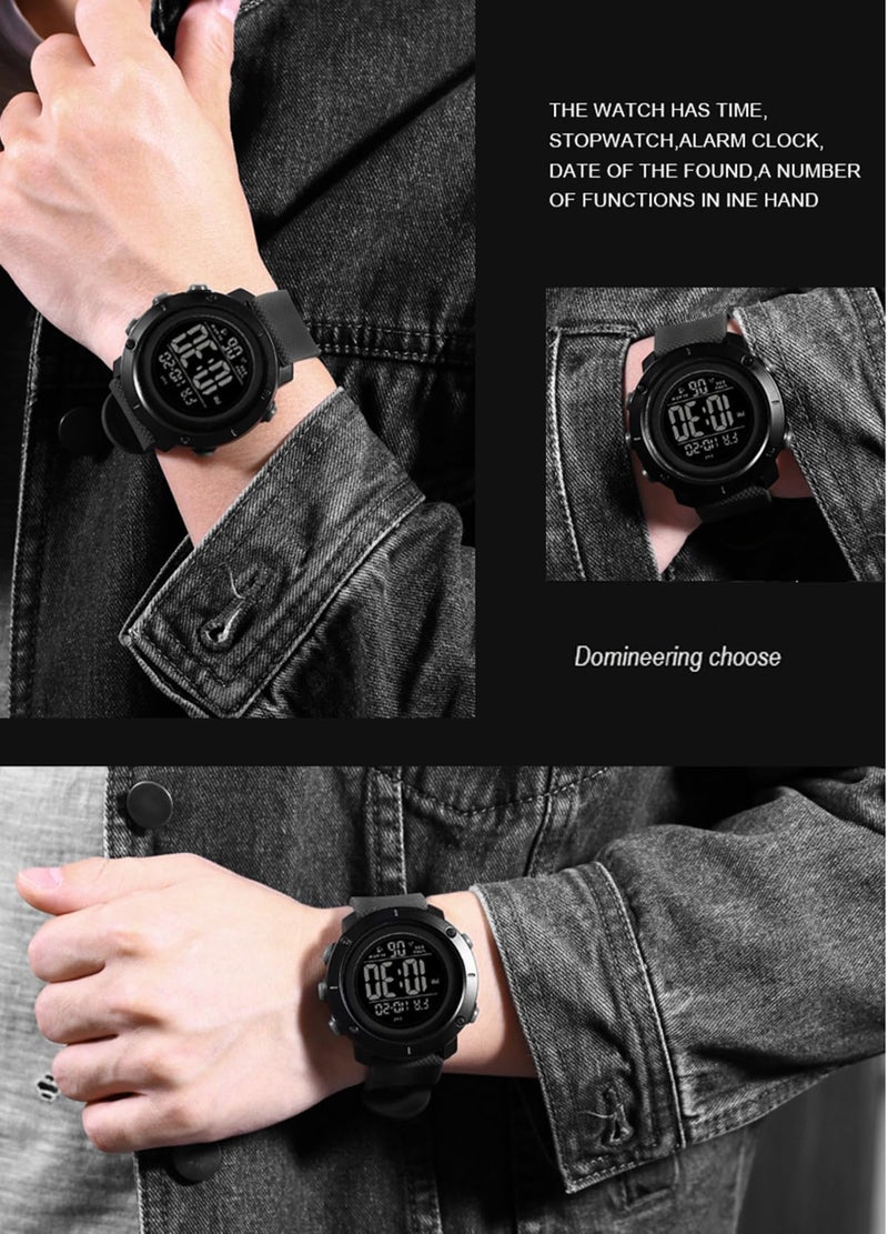 SNE Digital Watch Sports Waterproof Military Back Light Small Watch for Men Black 1426 - Image 3