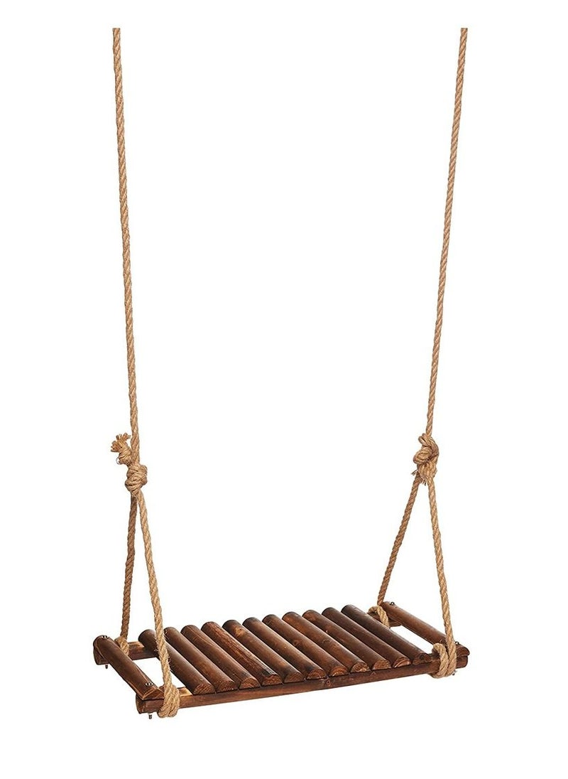 LINGWEI - Swing Seat Wooden Hangig Swing Chair with Adjustatble Hamp Rope For Kids Wooden Tree Swing with Rope Tree Straps Garden Play For Kids Children Indoor Outdoor Garden Swing - Image 1