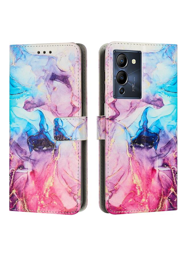 زبون جراب لهاتف Infinix Note 12 G96 مصنوع من الجلد بنمط رخامي مطلي - Image 1