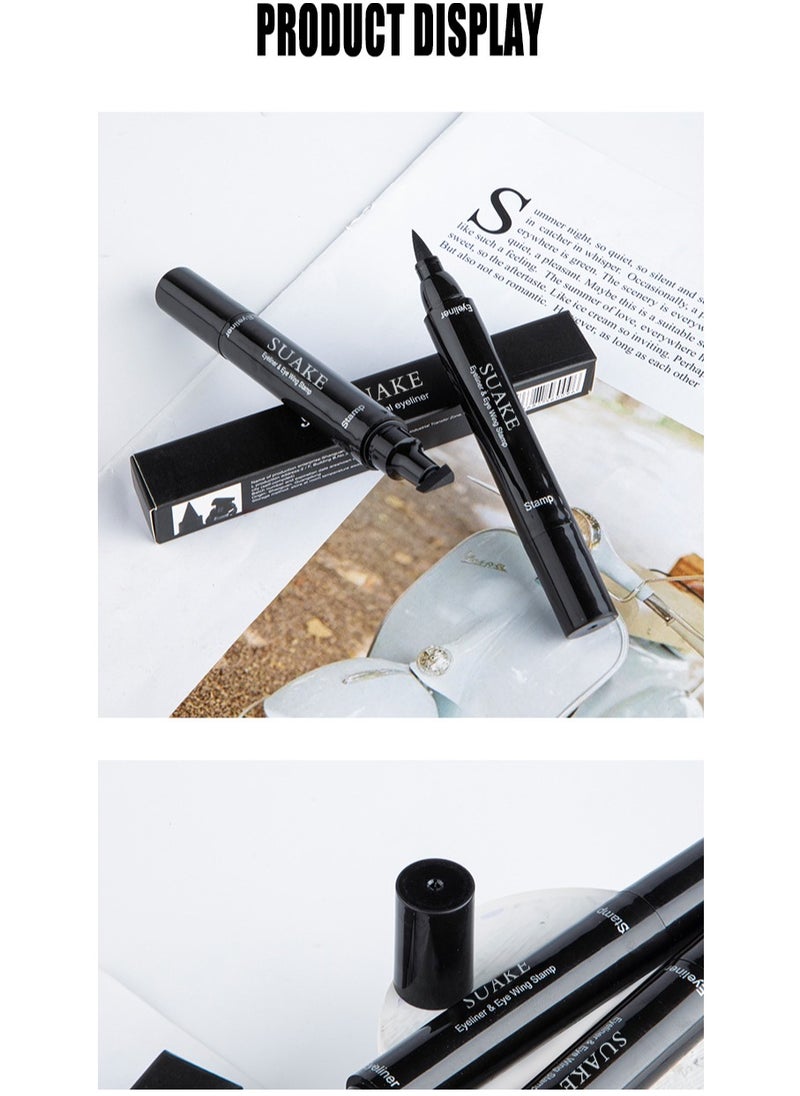 Dual-Ended Stamp Eyeliner Waterproof Non-Smudge Triangle Winged Eyeliner