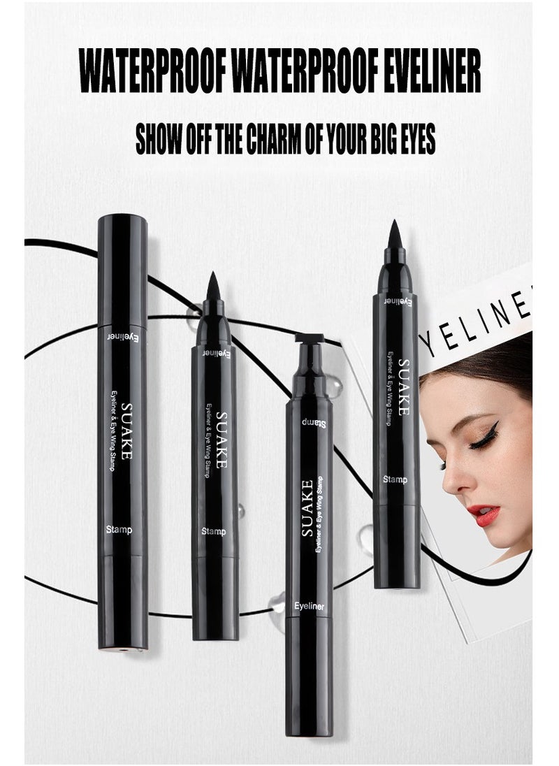 Dual-Ended Stamp Eyeliner Waterproof Non-Smudge Triangle Winged Eyeliner