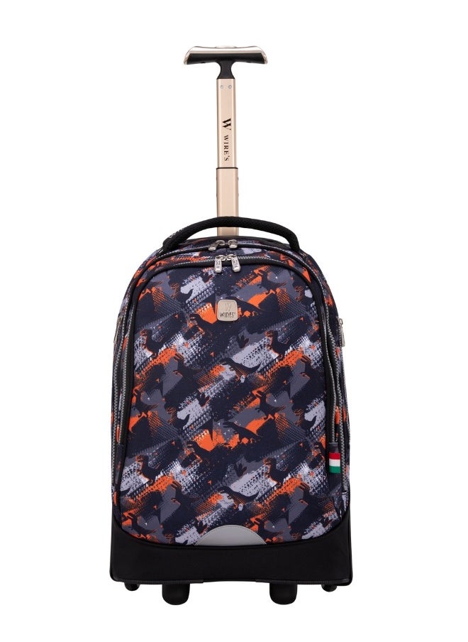 Wires 3 Piece Kids School Trolley Bag laptop compartment Big Wheels With Lunch bag & Pencil Case  - Image 2