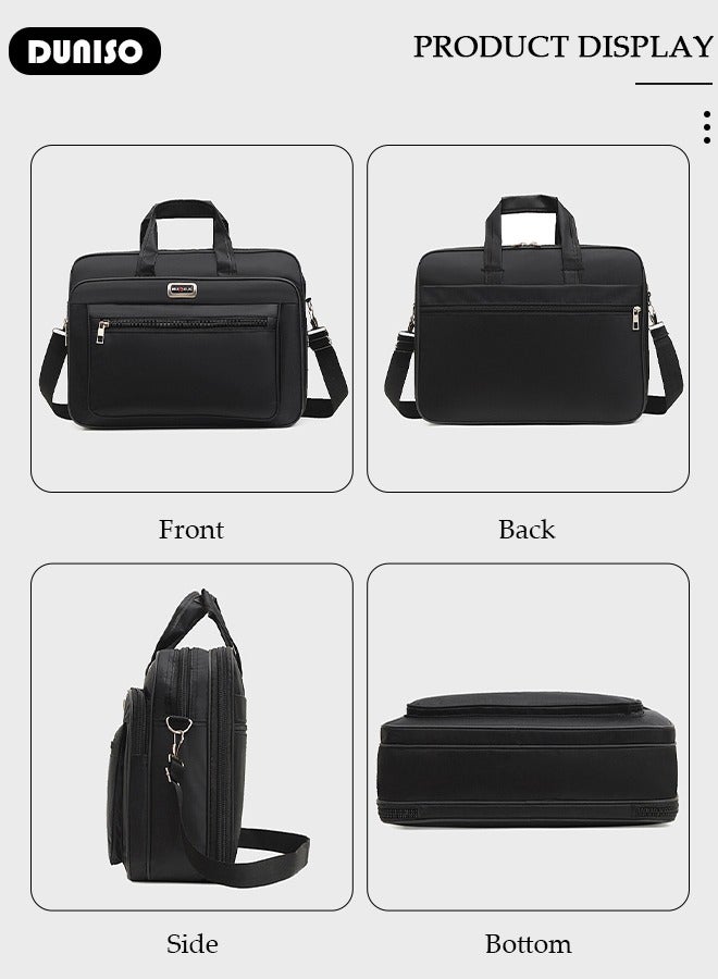 DUNISO Laptop Bag Lightweight Computer Bag Travel Business Handbag Briefcase Water Resistance Shoulder Messenger Bag for Men and Women Work Office  - Image 3