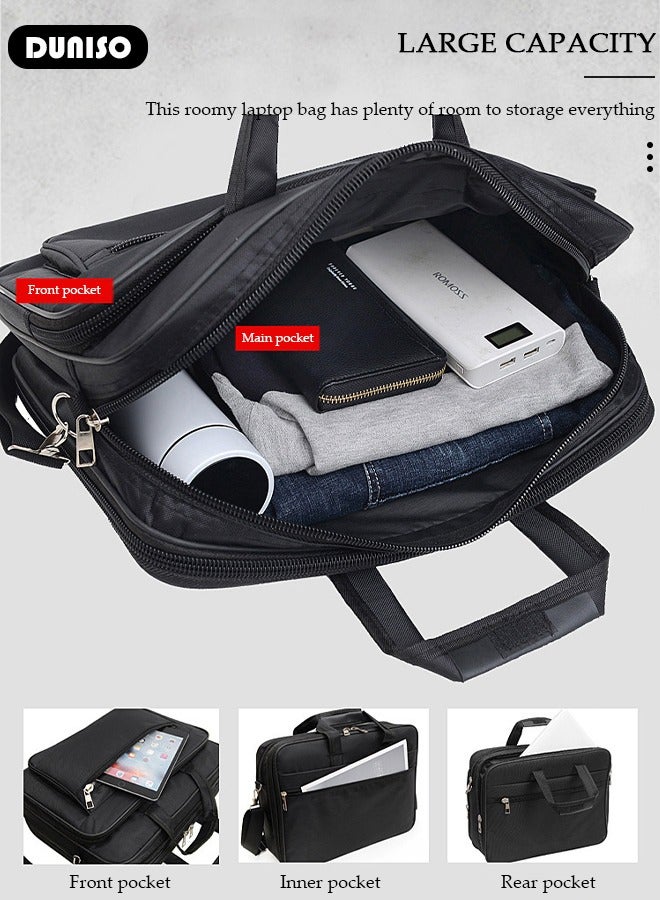 DUNISO Laptop Bag Lightweight Computer Bag Travel Business Handbag Briefcase Water Resistance Shoulder Messenger Bag for Men and Women Work Office  - Image 5