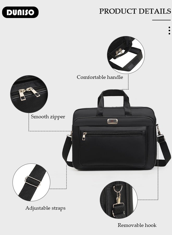 DUNISO Laptop Bag Lightweight Computer Bag Travel Business Handbag Briefcase Water Resistance Shoulder Messenger Bag for Men and Women Work Office  - Image 2